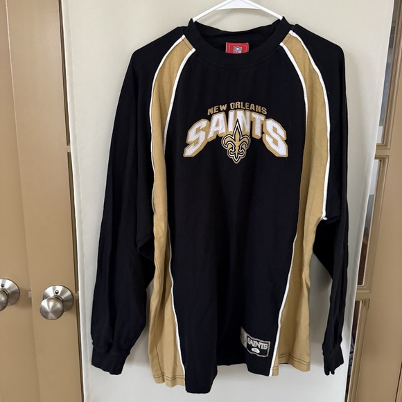 NFL Men's Large New Orleans Saints Long Sleeve Heavy Weight Shirt Pullover - Picture 2 of 7